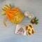 Varalakshmi Vratham Gift Hamper Navaratri Vratha Hindu Religious Teej Karva Chauth Sankranti Pooja Housewarming Return Gifts - Potli Bags Haldi Kumkum Pack & Holder Lakshmi Feet Bindi